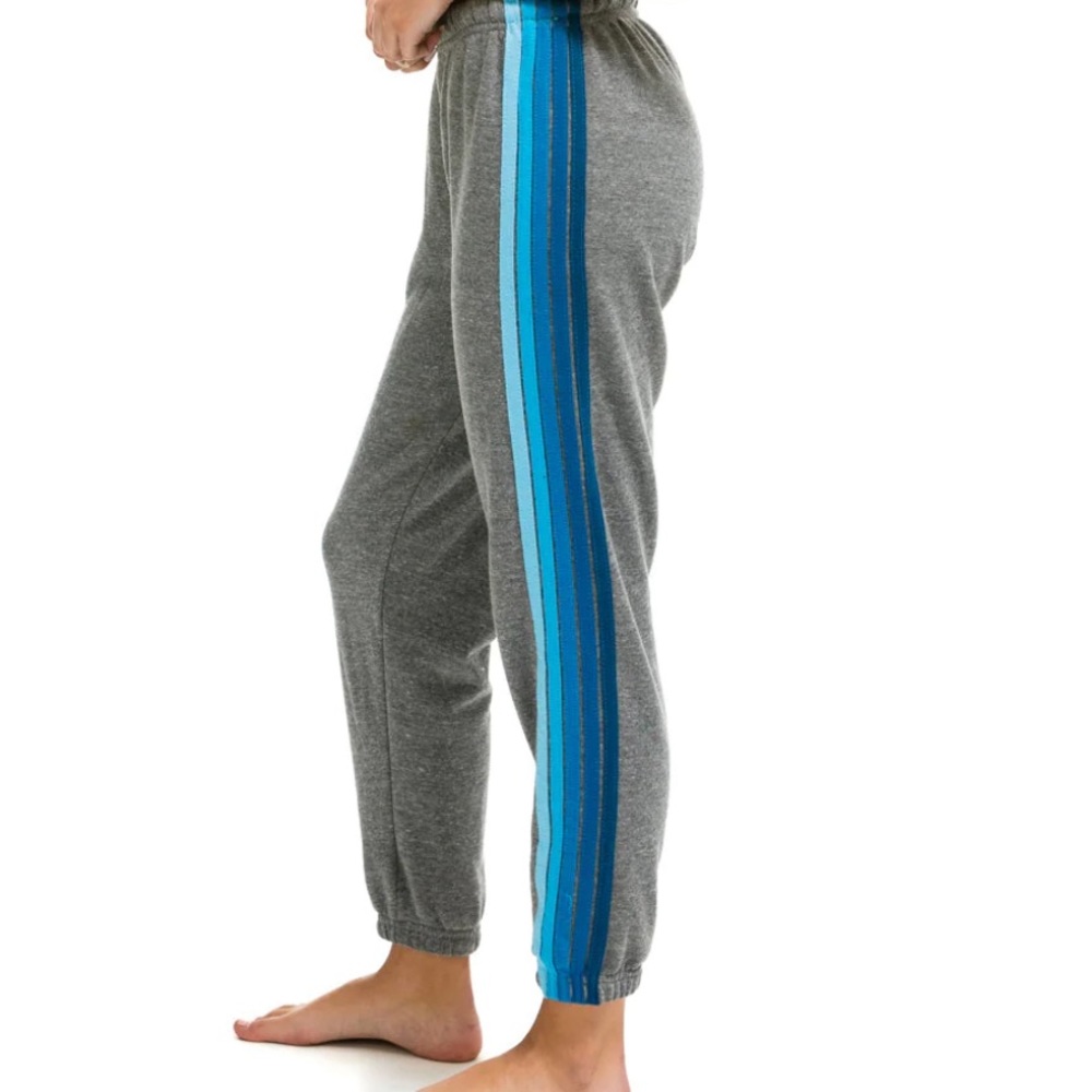 Aviator Nation - 5 STRIPE SWEATPANTS - HEATHER GREY //
BLUE
